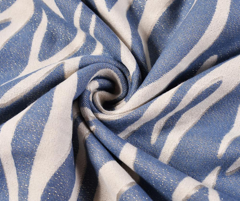 Blue/Ivory Zebra print Blanket scarf