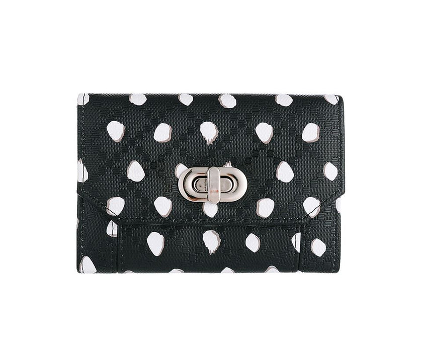 Black & White Spot Twist Lock Purse