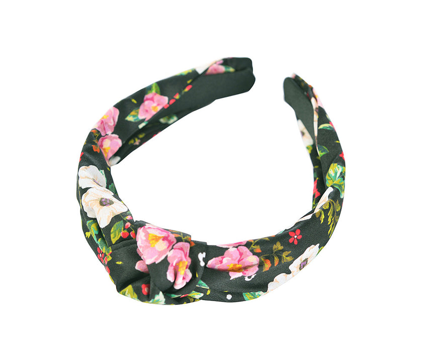 Dark Floral Knot Headband